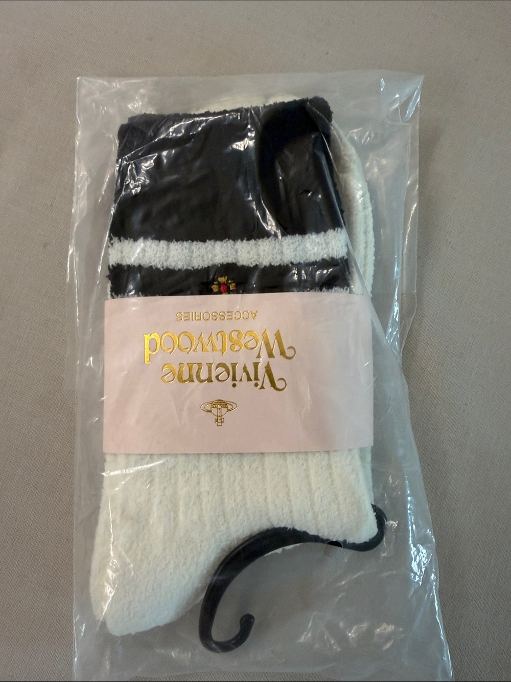 Vivienne Westwood Black & White Crew Socks with Logo